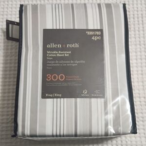 Wrinkle-Resistant Cotton Sheet Set - Stripe